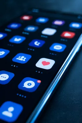 Macro Smartphone Screen With Social App Icons