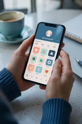 Modern Smartphone with Colorful Social App Icons