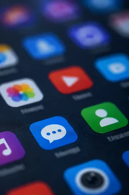 Macro Smartphone Screen with Social Media Icons