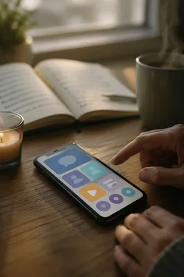 Mindful Smartphone Apps on Morning Desk