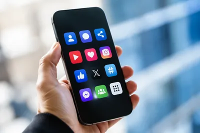 Smartphone Screen With Social App Icons