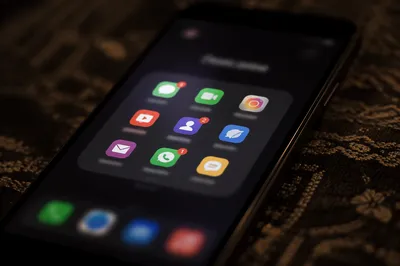 Smartphone Screen with Social App Icons