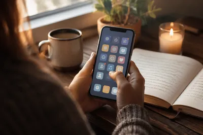 Mindful Smartphone Apps in Morning Light