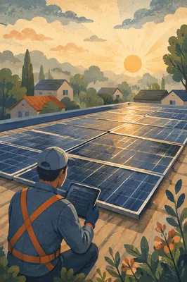 Solar Rooftop at Sunrise for Creation Care