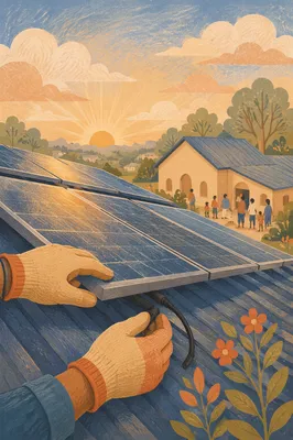 Sunrise Solar Panels on Faith Community Rooftop