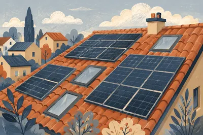 Residential Rooftop Solar Panels in Folk Art