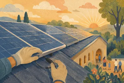 Solar Panels on Faith Building Rooftop