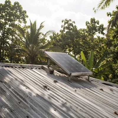 Rooftop Solar Panel in Tropical Sunlight