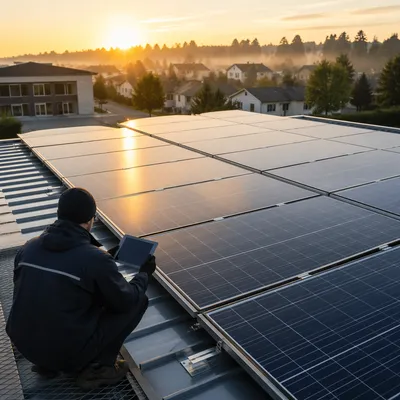 Rooftop Solar Panels at Hopeful Sunrise