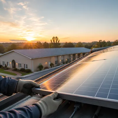 Solar Panels on Faith Building Rooftop