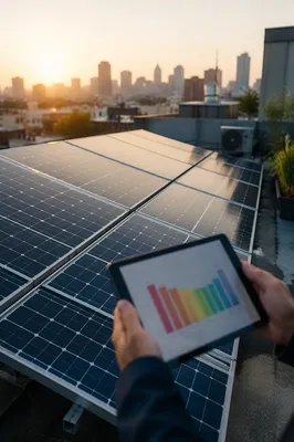 Rooftop Solar Panels With Energy Monitoring