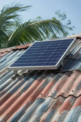 Rooftop Solar Panel in Tropical Sunlight