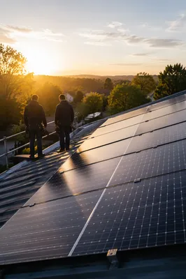 Sunrise Solar Panels on Community Rooftop
