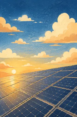 Sunset Rooftop Solar Panels for Clean Energy