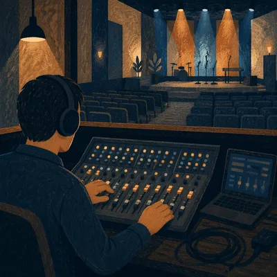 Church Audio Engineer at Mixing Console
