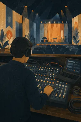 Church Audio Engineer at Mixing Console