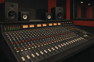Church Sound Booth Mixing Console Setup