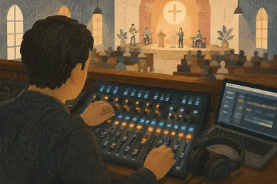 Church Audio Engineer at Mixing Console