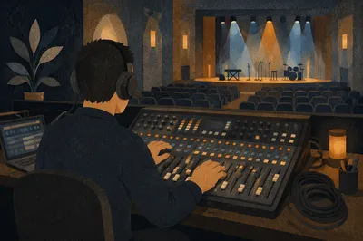 Church Audio Engineer at Mixing Console