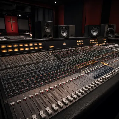 Church Sound Booth Mixing Console Scene