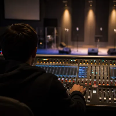 Church Audio Engineer at Mixing Console