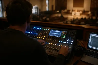 Church Audio Engineer at Mixing Console