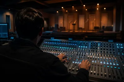 Church Audio Engineer at Mixing Console