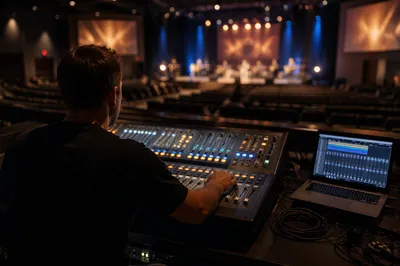 Church Audio Engineer at Mixing Console