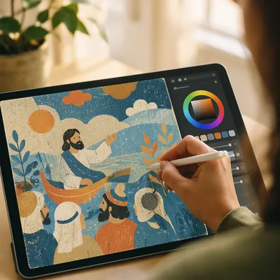 Digital Artist Drawing on Tablet
