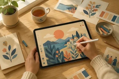 Tablet Stylus Digital Art on Studio Desk