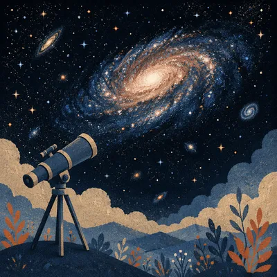Telescope Under a Luminous Spiral Galaxy