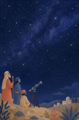 Telescope Beneath Vast Starry Night Sky