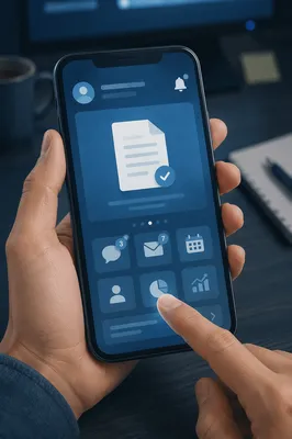 Finger Tapping Smartphone Legal Document Interface