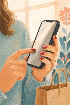 Close-Up Smartphone Touchscreen Tap in Warm Light