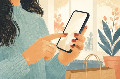 Finger Tapping Smartphone in Warm Light