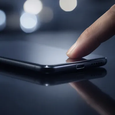 Fingertip Tapping Smartphone Touchscreen Close Up