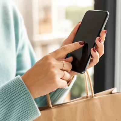 Close-Up Smartphone Touchscreen Tap in Hand