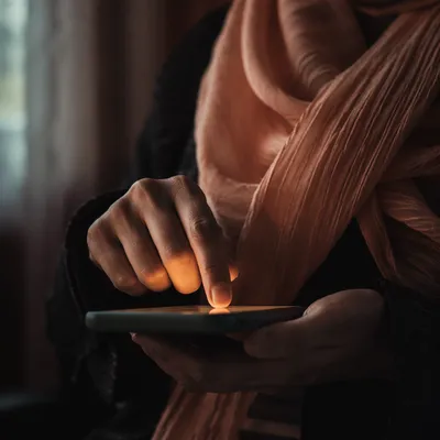 Close-Up Finger Tapping Smartphone Screen