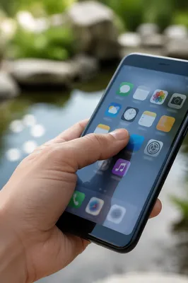 Finger Tapping Smartphone Touchscreen Close Up