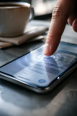 Close Up Finger Tapping Smartphone Screen