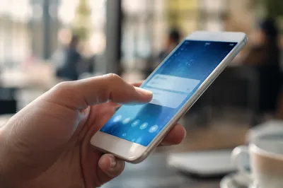 Finger Tapping Smartphone Touchscreen Close Up