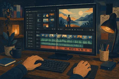 Video Editing Timeline on Studio Monitor