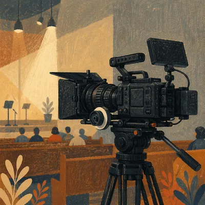 Cinema Camera Ready for Church Service