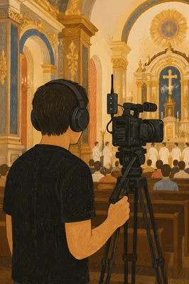 Church Service Video Production Operator at Work