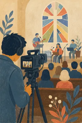 Church Service Filming from Camera Position