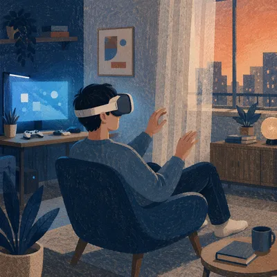 Immersive VR Experience in Modern Apartment