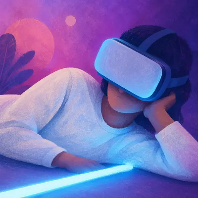 Immersive Virtual Reality Headset Portrait