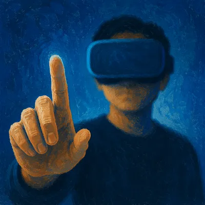 Immersive VR Gesture in Blue Light