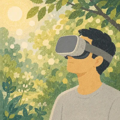 Immersive Virtual Reality Experience in Sunlit Grove