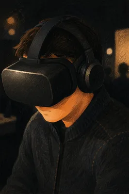 Immersive VR Headset Close-Up Experience